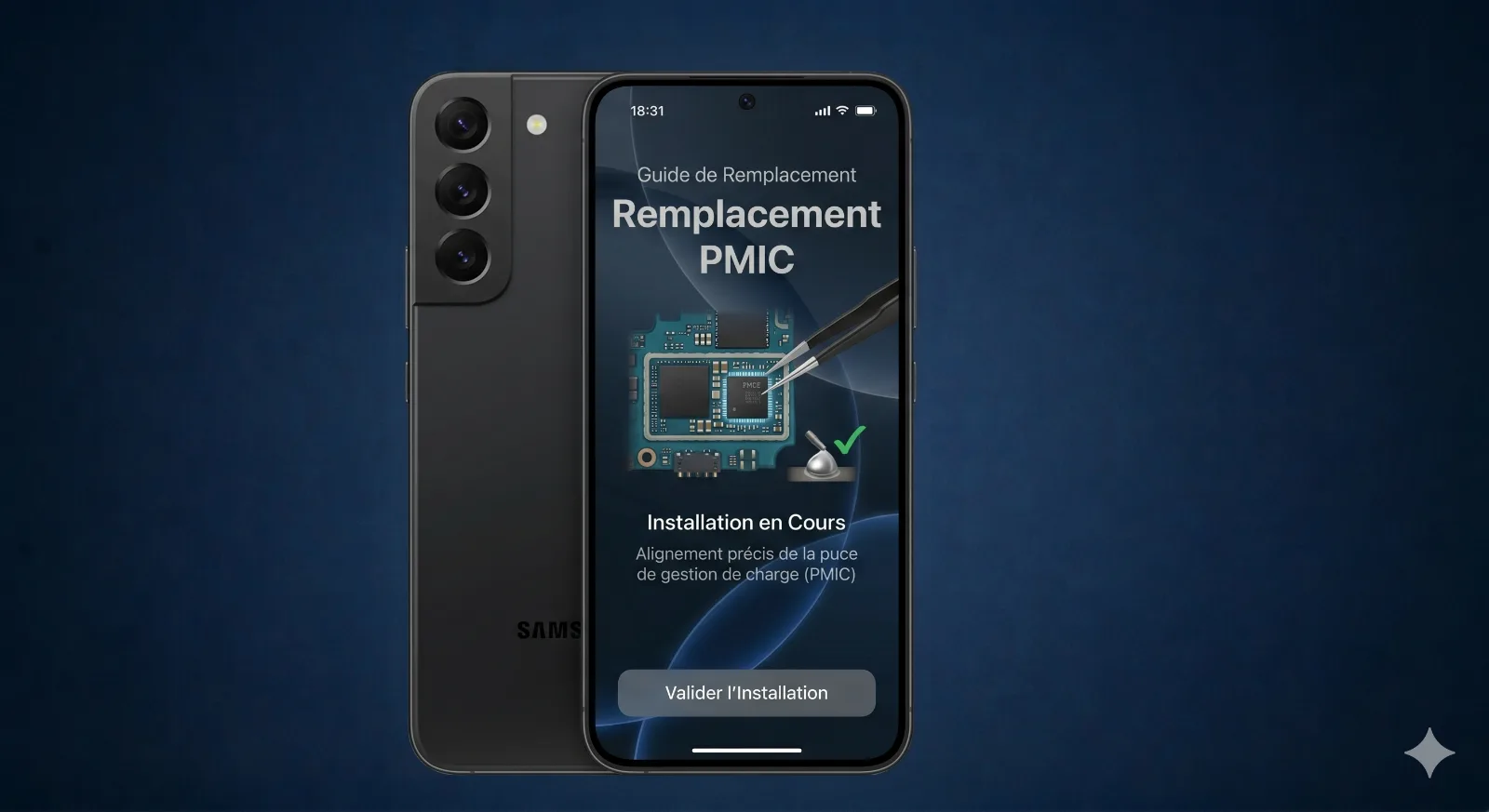 Remplacement de la puce PMIC sur Samsung S22
